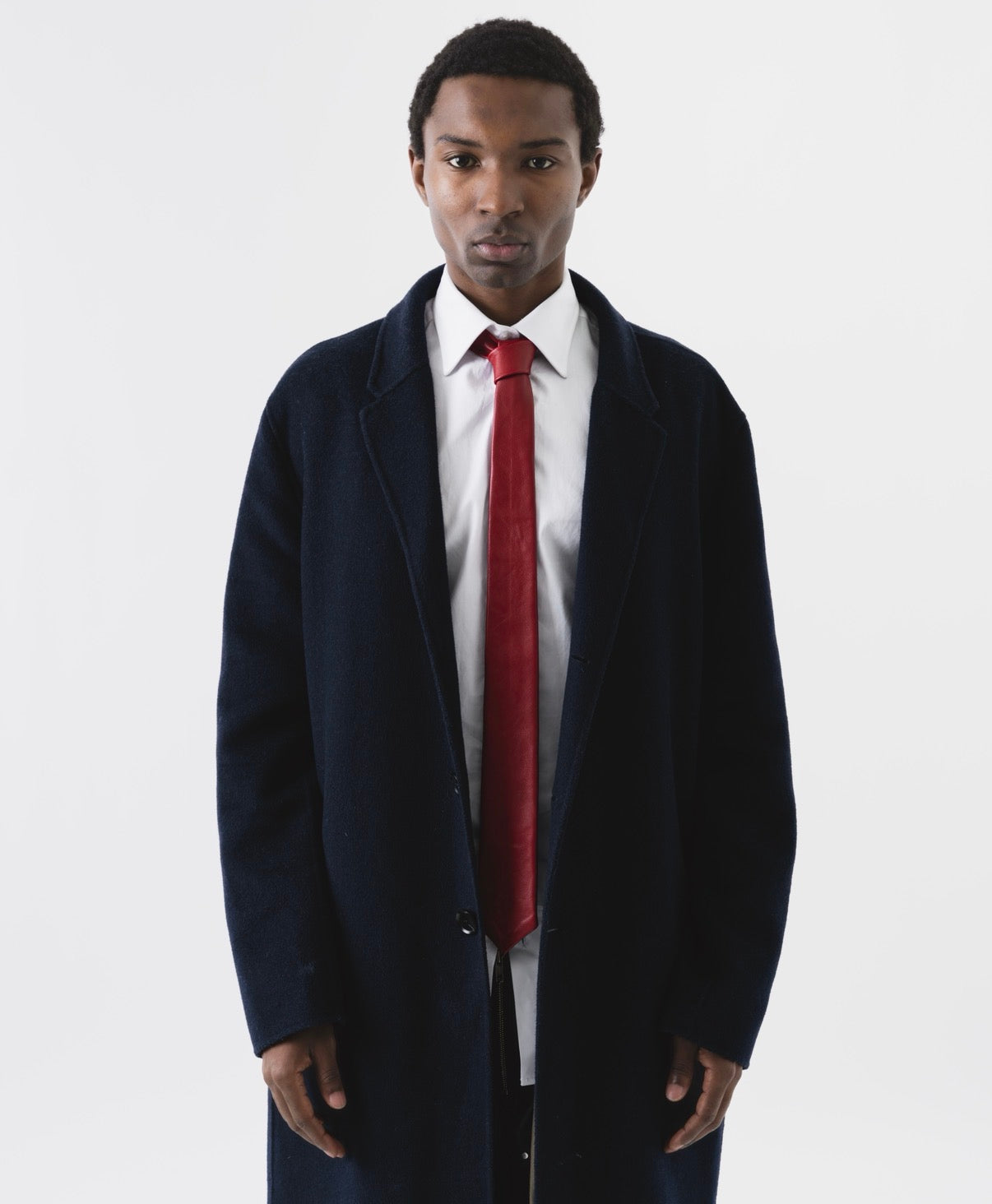 Cherry Red Leather Tie