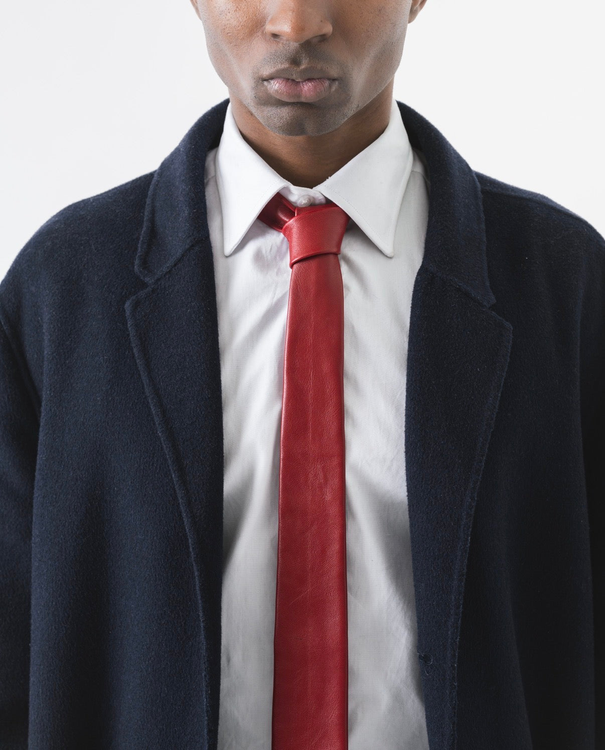 Cherry Red Leather Tie