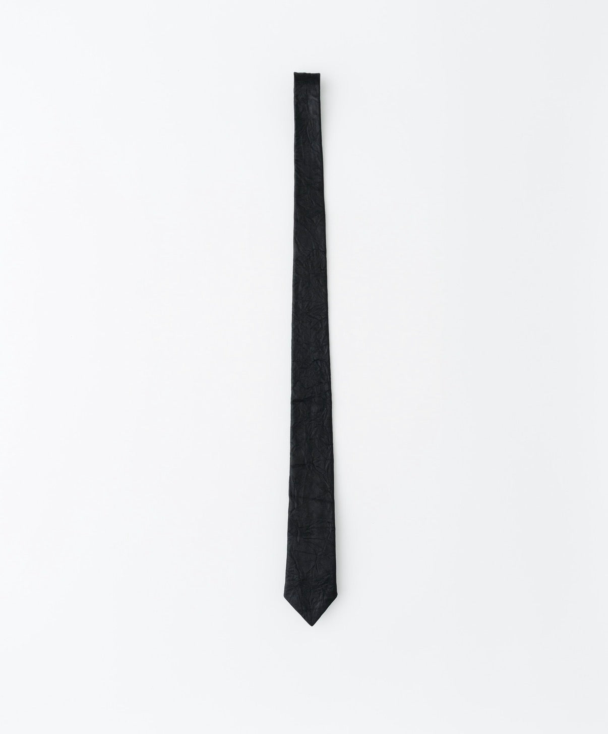 Black Wrinkle Effect Leather Tie