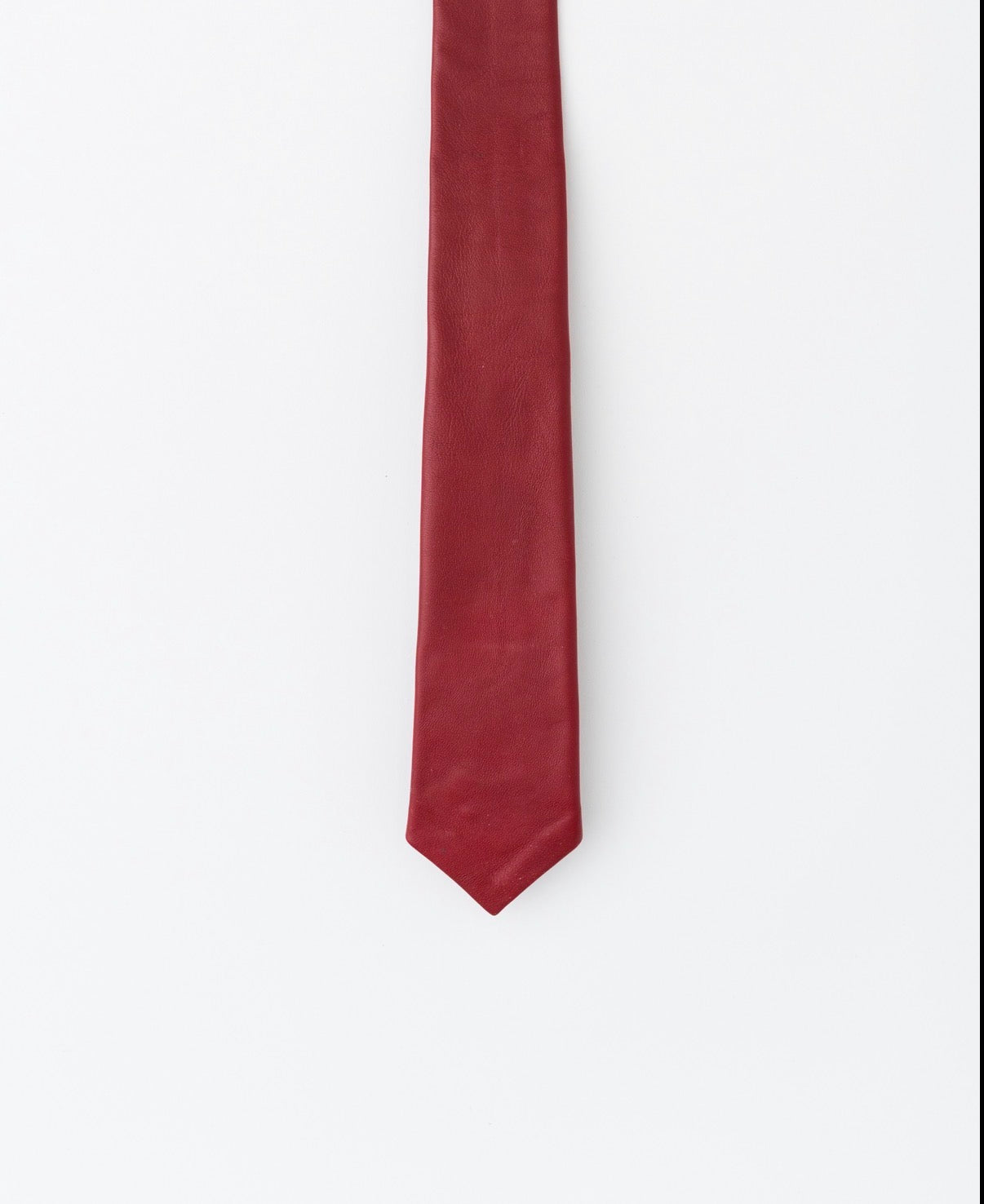 Cherry Red Leather Tie